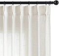 Joydeco Pinch Pleated Linen Curtains 96 Inch Long 2 Panel Set for