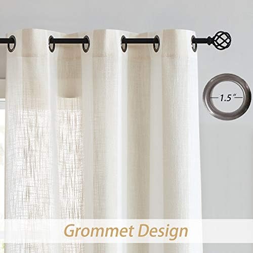 Central Park Beige White Vertical Stripe Curtain Semi Sheer, 44" Wx84