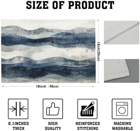 Blue-Gray Placemats Set of 8 - Durable Soft Washable Table
