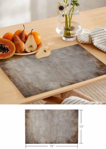 Shabby Brown Grey Table Mats Set of 6 with Table Runner 90 Inches