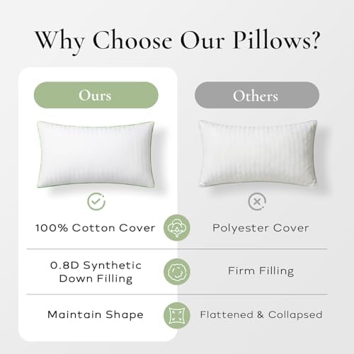Ashler Synthetic Down Pillow Inserts, 20x20, Set of 2