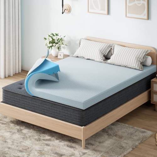 OhGeni3 Inch Cooling Queen Size Gel Memory Foam Mattress Topper