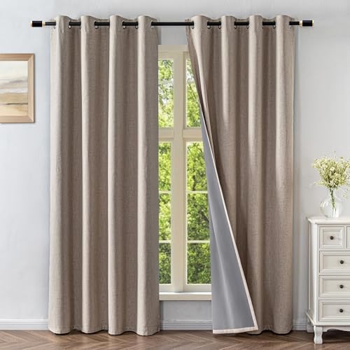 Blackout Curtains for Living Room, 100% Blackout Curtains 72 Inch