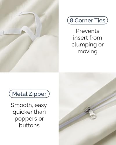 Duvet Cover Twin/Twin XL - 2 Piece Set, College Dorm Room - Ivory