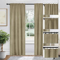 Fcosie 100% Blackout Chenille Curtains 72 Inch Length, Thermal