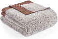 Amélie Home Faux Fur Throw Blanket, Heather Brown, 60"x80"