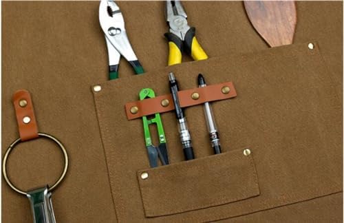 Chef Aprons for Men Women with Large Pockets, Cotton Canvas Cross Back