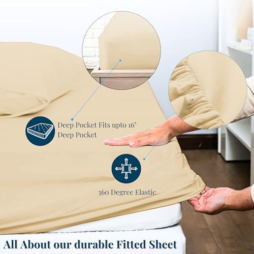 KL 500 Thread Count 100% Egyptian Cotton Full Sheet Set 15 Inch Extra