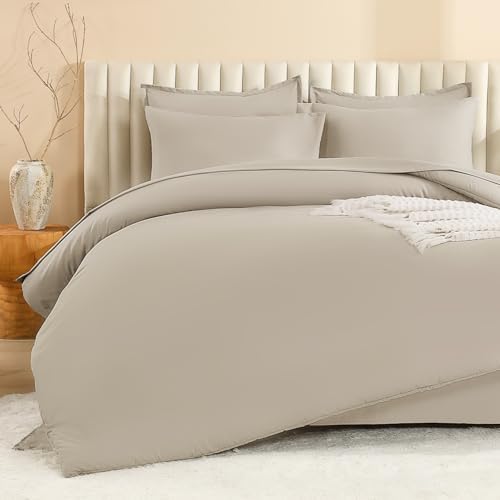 Litanika Oversized King Comforter with Sheets Oatmeal - 7 Pcs Bed in a