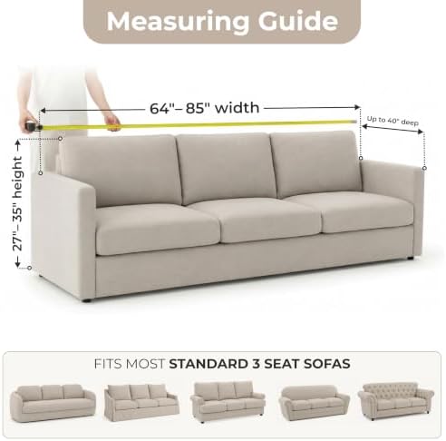 PAULATO Stretch Sofa Slipcovers – Soft Elastic Fabric Couch Cover for