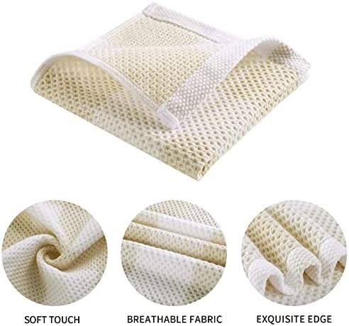 Mordimy Cotton Waffle Weave Dish Cloths, 12"x 12", 6 Pack, Beige &