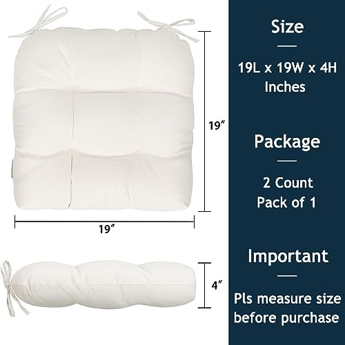 Magpie Fabrics 19"x19" Tufted Seat Cushion 2 Pack, U-Shaped Patio