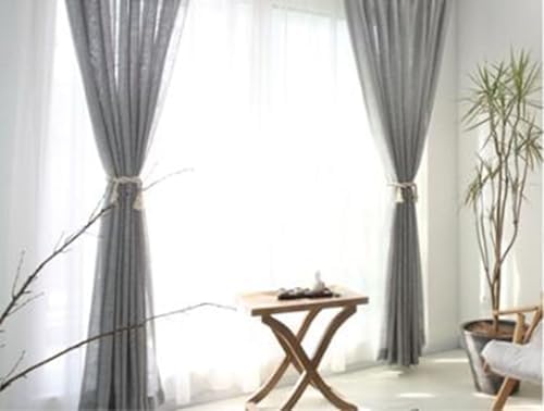 Sheer Curtains Voile 2 Panel Set,2 x 34W x 63H,Semi Sheer Curtains for