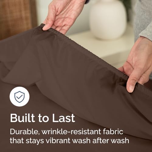 Twin XL Fitted Sheet - College Dorm Room Essentials - Brown