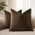 JUSPURBET Decorative Velvet Throw Pillow Covers 20x20 Set of 2,Brown