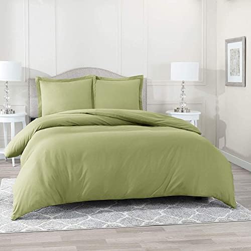 ARlinen Sage Duvet Cover King Size - Washed Duvet Cover, Soft