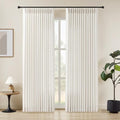 Pinch Pleated Linen Curtains Light Filtering 84 Inches Long for Living