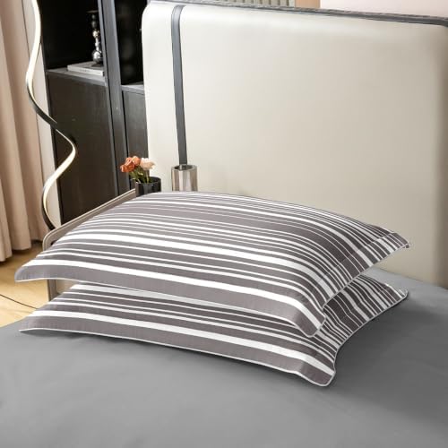 Erosebridal Geometric Striped 100% Cotton King Comforter Cover for