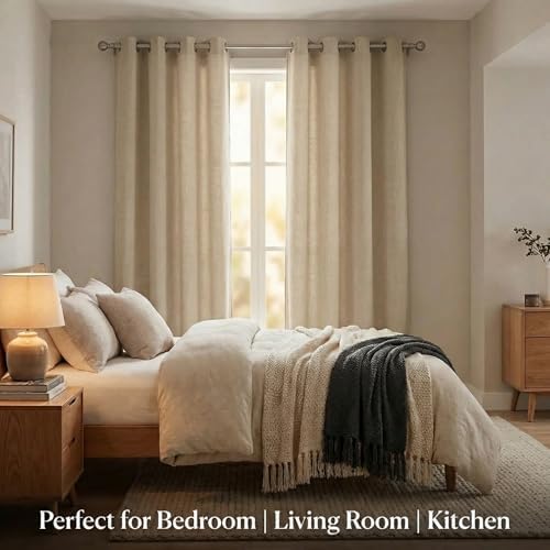 Urban Villa Cotton Grommet Curtains 52x84 (2 Panels) Ivory