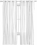 Gray Striped Sheer Curtains 63 Inch Length Grommet Semi Sheer Drapes