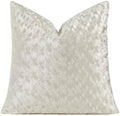 GIGIZAZA Ivory Cream 20x20 Pillow Covers Set of 2, Velvet Polka Dot