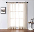 Curtains Semi Sheer Beige Solid Color Window Curtain for Bedroom, 52"