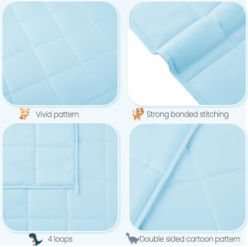 Weighted Blanket - 10 lbs Lightblue Heavy Blanket - Small Size