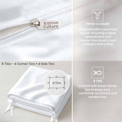 Kotton Culture Pre Washed Microfiber 3 Pc Queen Size Duvet Cover Set