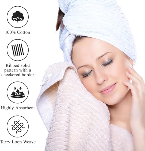 SUPERIOR 4 Piece Cotton Bath Towel Set, Includes 4 Bath Towels, Daily