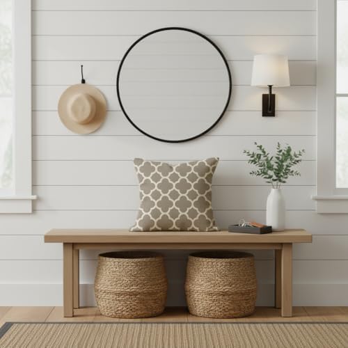 PANDICORN 18x18 Outdoor Throw Pillow Covers Set of 2 Quatrefoil, Taupe