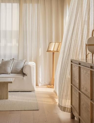 Bedroom Decore Window Treatments 96 Khaki Semi-Sheer 2 Pack Linen