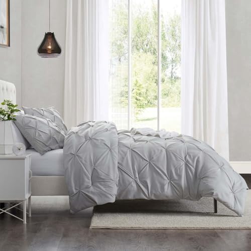 Nestl Twin Duvet Cover Set Light Grey - Soft Double Brushed Duvet Set