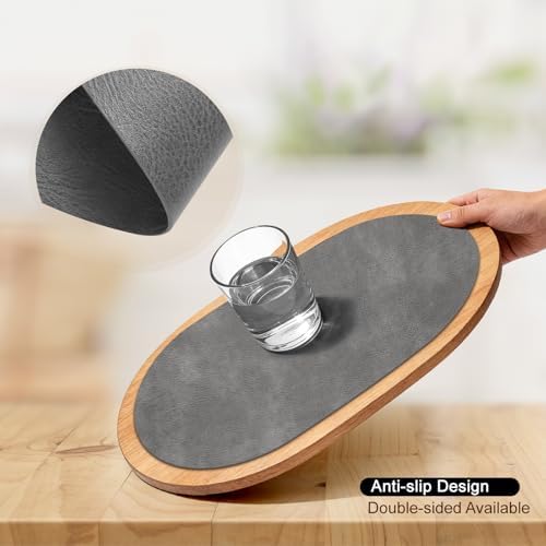 UnivoColors Placemats Oval Faux Leather Placemats,Heat Resistant