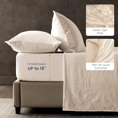 SLEEP ZONE Twin Sheet Set, 3 Pcs Soft Prewashed Luxury Bedding Sheets