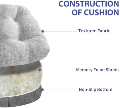 IPYNBAP Memory Foam Chair Cushions Set of 4, 15.5"x15.5"x4", Light