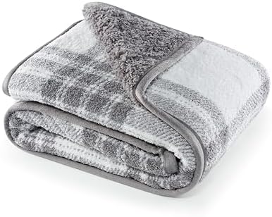 Reversible Soft Sherpa Throw Blanket - Cute and Cozy Thick Throw for