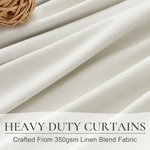Beige White Room Darkening Curtains 72 Inches Long 2 Panels Burg