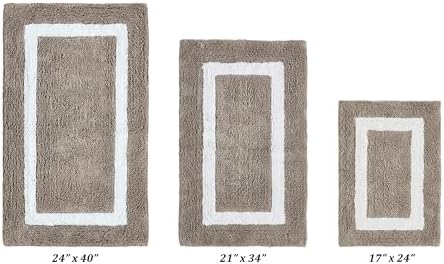 Better Trends 3 Piece Bathroom Rug Set 100% Cotton - Reversible, Soft