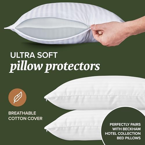 Beckham Hotel Collection Queen Size Pillow Protectors & Cotton
