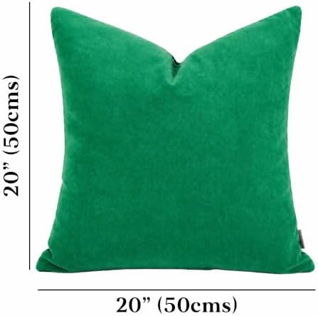 Jade Green Decorative Throw Pillow Covers 20x20 Inch Pack of 2, Luxury