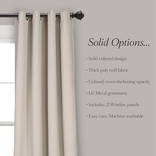 Lush Decor Insulated Grommet Blackout Window Curtain Panels, Wheat