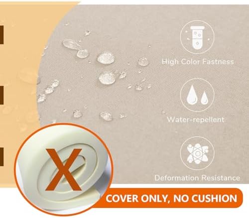 Oslimea Outdoor Cushion Covers Replacement 22x22x3 inch, Tan, 4 Pack