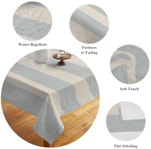 Savannan Rectangle Tablecloths, Minimalist Grey Stripes Waterproof