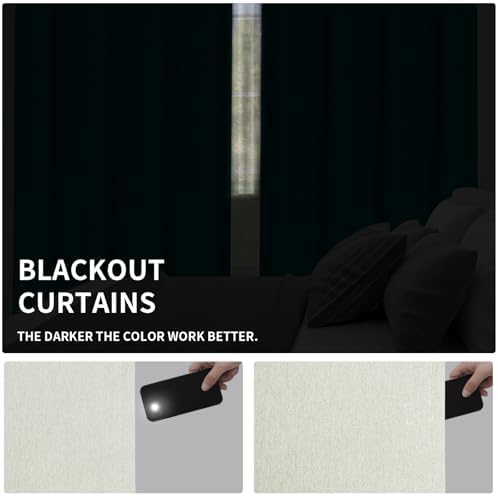 Easy-Going Linen Look Grommet Blackout Curtains, 2 Panels 52x84 Inch