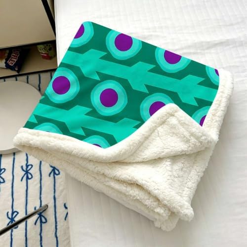 Minimal Geometric Double-Layer Sherpa Throw Blanket for Couch 60”x 80”