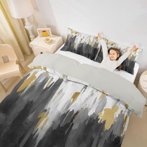 jejeloiu Abstact Duvet Cover Queen Size Geometric Comforter Cover for