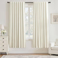 UHITECH Linen Blackout Curtains 72 Inch Long 2 Panels Set Back Tab