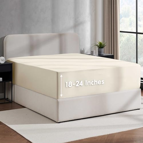 Nestl Extra Deep Pocket Twin XL Fitted Sheet, Dorm College Bottom