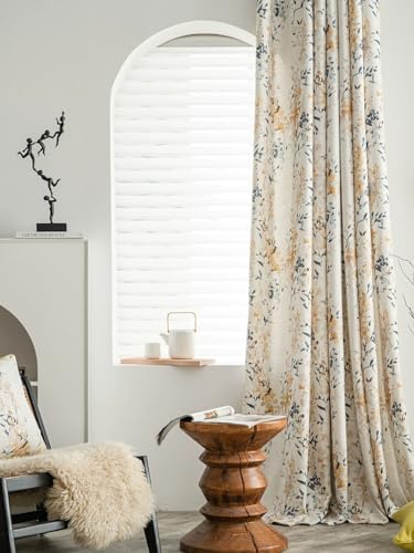 Linen Curtains 63 Inch Length 1 Panel Back Tab Boho Drape Semi