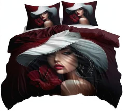 California King Duvet Cover Set Photography Woman Simple Soft